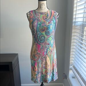 Tommy Hilfiger Pink and Blue Sheath Midi Dress